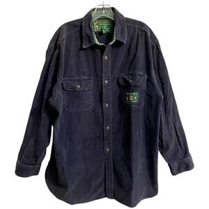 Abercrombie Fitch Shirt Large Blue Vintage 90s Prep Trail Guide Ranger Corduroy…